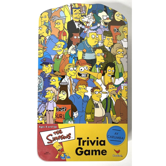 Simpsons Trivia Game TV Episode Small Tin by Cardinal Open Box Complete 2003 - Picture 1 of 10
